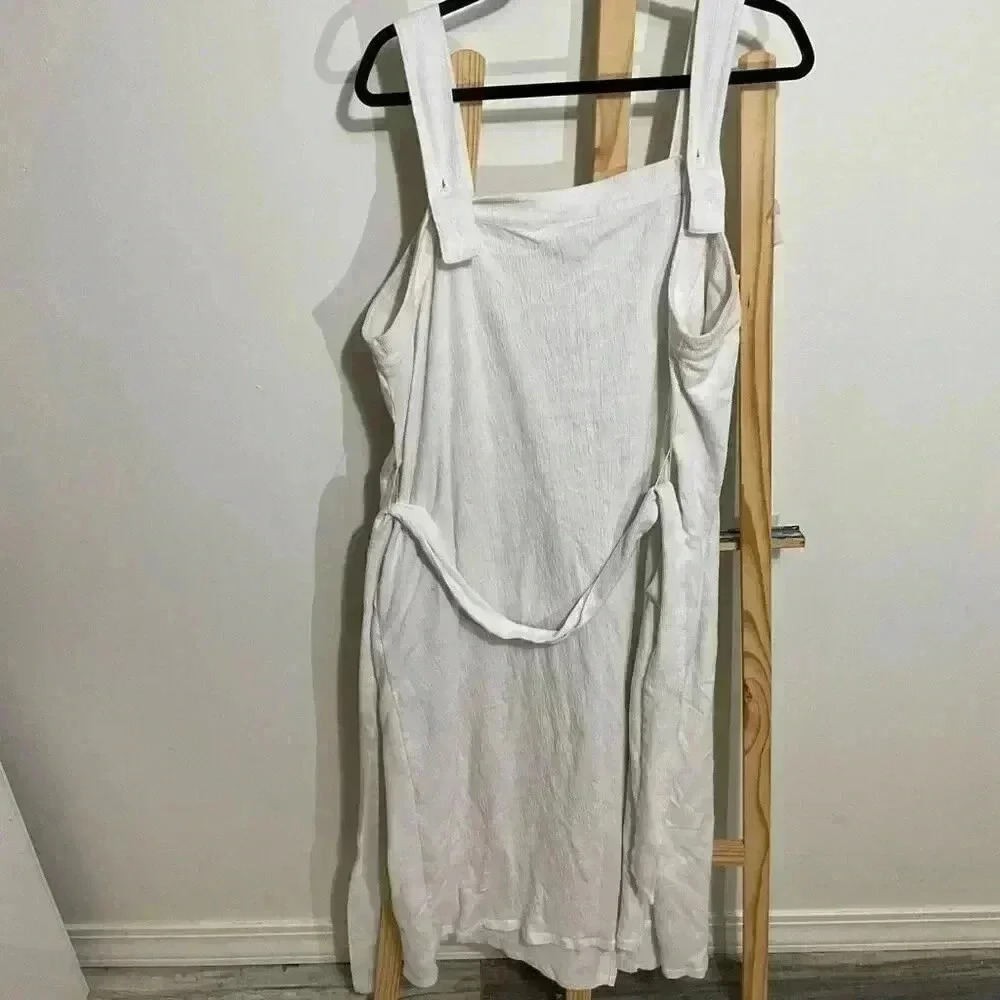 AVA & VIV White 1X Dress w/belt w/pockets - Picture 5 of 11